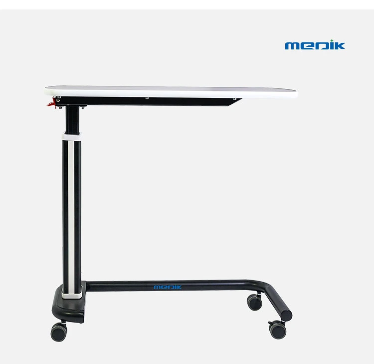 Ya-T06 Medical Height Adjustable Overbed Table U Basement Movable Hospital Dining Table